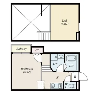 Creo本陣参番館【102号室】の間取り