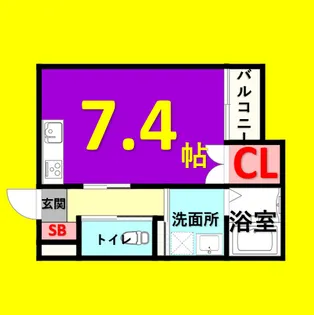 メゾンソレイユ名駅西【2階】の間取り