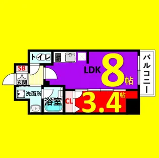 ディアレイシャス名古屋浄心【12階】の間取り