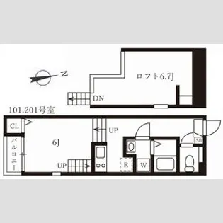 ソレアード【101号室】の間取り