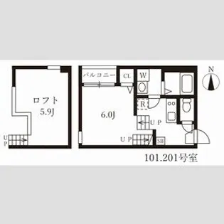 カーサルーチェ黄金【2階】の間取り