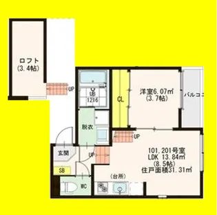 Orque(オルク)【201号室】の間取り