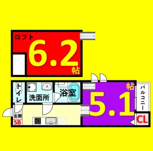 Iris【201号室】の間取り