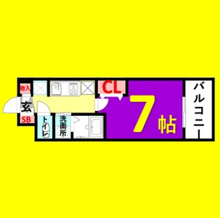 エステムコート名古屋鶴舞シエル【9階】の間取り