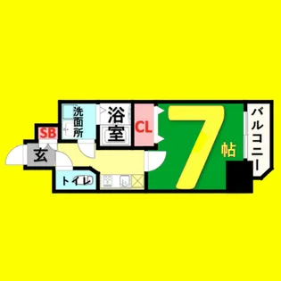 エステムコート名古屋新栄Ⅲグローリィ【9階】の間取り