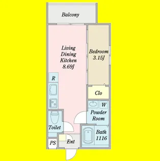 MOVE中村公園KRONE(クローネ)【101号室】の間取り