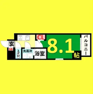 エスリード上前津LIVIA【9階】の間取り