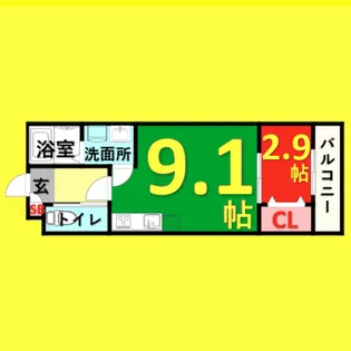 storia岩塚【301号室】の間取り