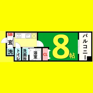 ユーレジデンス名駅南(旧:カスタリア名駅南)【8階】の間取り