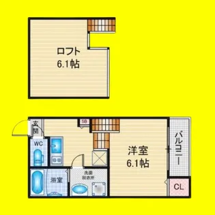 ハーモニーテラス内田橋Ⅱ【201号室】の間取り