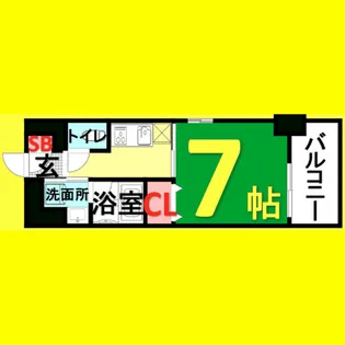 レジデンス東別院スクエアⅡ【9階】の間取り