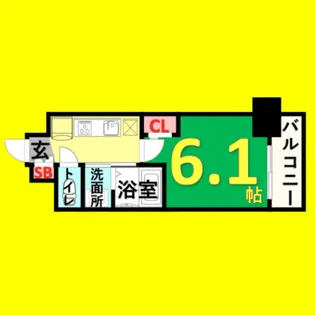 エステムコート名古屋新栄Ⅲグローリィ【13階】の間取り