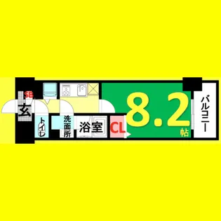 グリーンコート中島【6階】の間取り