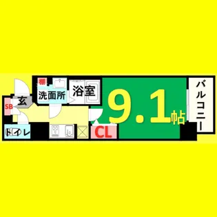 CREST TAPP新栄【13階】の間取り