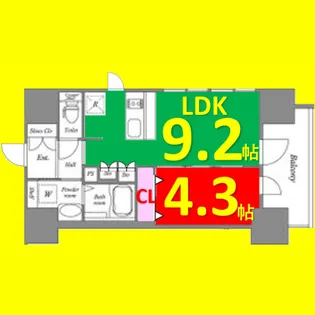 アドバンス名古屋モクシー【8階】の間取り