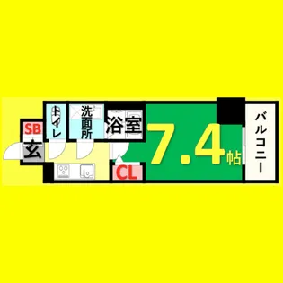 エスリード栄ラ・ヴィ【12階】の間取り