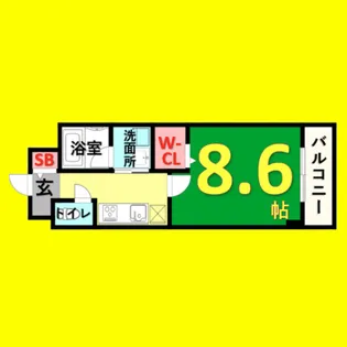 プリムヴェール【6階】の間取り