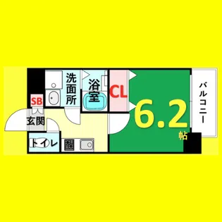 エステムコート名古屋金山サウスゲート【14階】の間取り