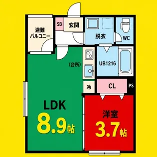 HALO(沖田町B)【1階】の間取り