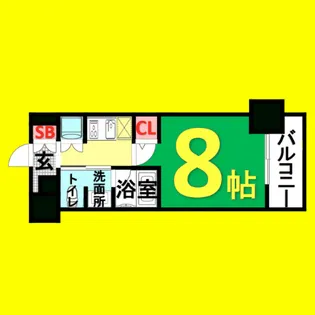 レジディア高岳【2階】の間取り