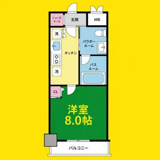 レジディア高岳【2階】の間取り