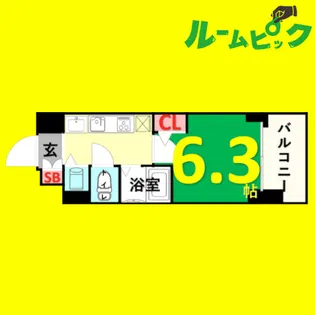 プレサンスSAKAEリバースタイル【8階】の間取り