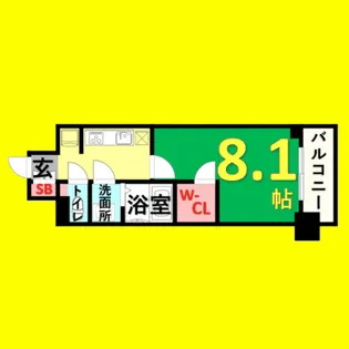 プレサンスジェネ丸の内【4階】の間取り