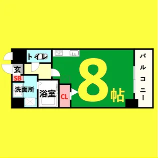 グランルージュ栄 Ⅱ【8階】の間取り