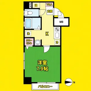 アーバンフラッツ伏見【1階】の間取り