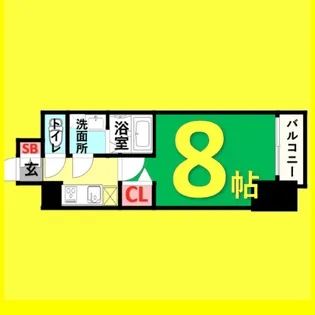 メイクス名駅太閤【7階】の間取り