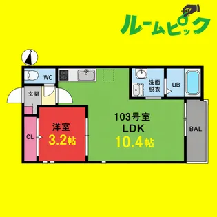 GRANDTIC HAPPY八田【1階】の間取り