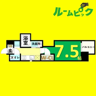 エステムコート名古屋平安通クチュール【8階】の間取り