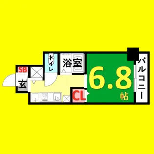 ライジングコート名古屋駅前東【7階】の間取り