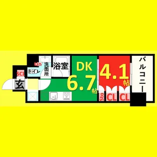 ザ・パークハビオ新栄【7階】の間取り