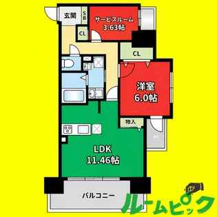 Kamiya Bldg東桜【1102号室】の間取り