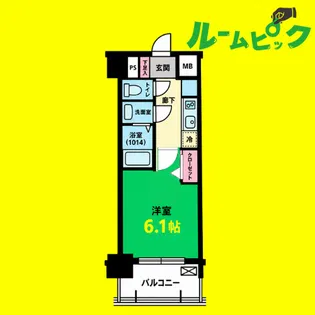 ディアレイシャス名古屋大須通南【6階】の間取り