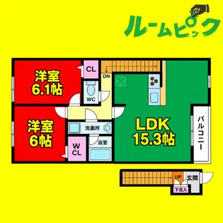 ルミエール(中川区)【2階】の間取り