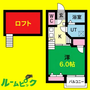 CREO八田参番館【102号室】の間取り