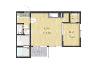 ハイブリッジ輝【1階】の間取り
