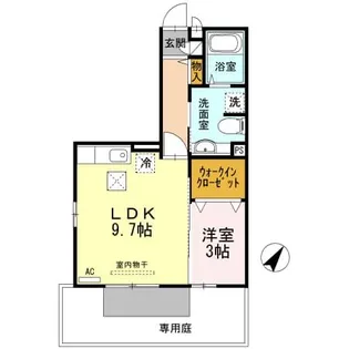 リバーフロントK【106号室】の間取り