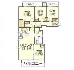 プレミスト札幌ステーションアクシスアクアサイド【13階】の間取り