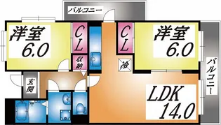 ガーネット森北町【1階】の間取り