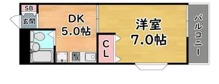 1DKの間取り画像