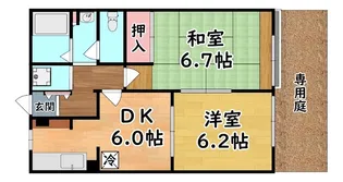 ハイツ西灘【1階】の間取り