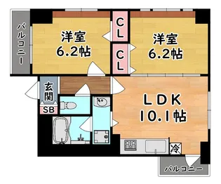 エールハイツ本山【2階】の間取り