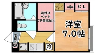 レオパレスマリーハイム六甲【2階】の間取り