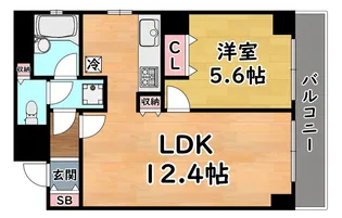 六甲道シティハウス【5階】の間取り