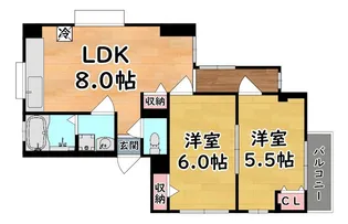 イースト御影【4階】の間取り