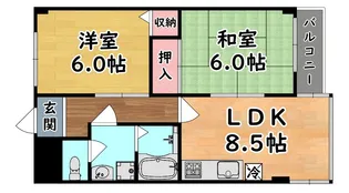 六甲司マンション【1階】の間取り