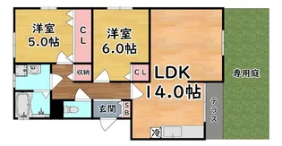 ヴィラ・オークラ【1階】の間取り